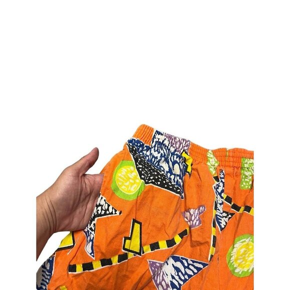Vtg California Shores Cotton Shorts Bright Colors Medium Jams 80s 90s AC Slater - Picture 3 of 13